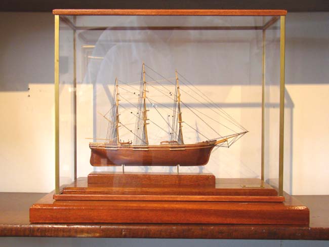 A fine late 20th century Cased Miniature Scale Model of the Clipper Ship "Flying Fish" built in 1851